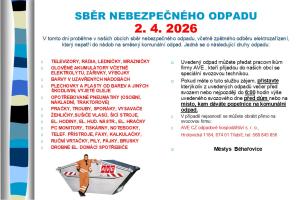 svoz nebezpečného odpadu 2.4.2026